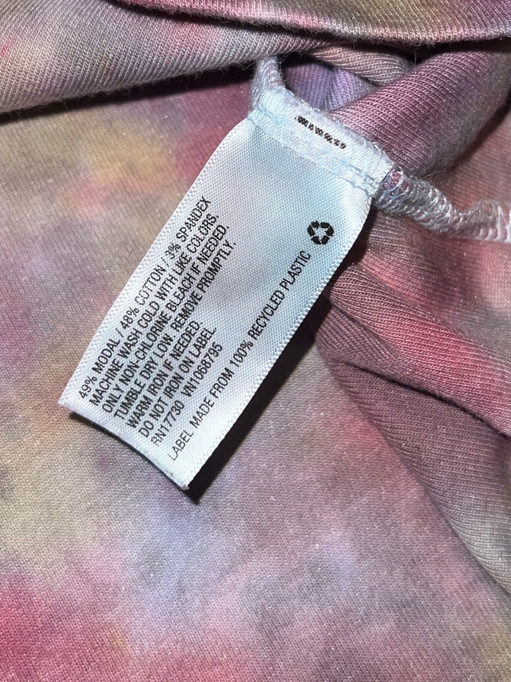 A New Day Colorful Abstract Tie-Dye V-Neck Modal Short Sleeve Shirt Size M - Picture 9 of 9